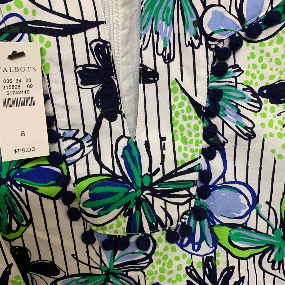 Butterfly print shift dress